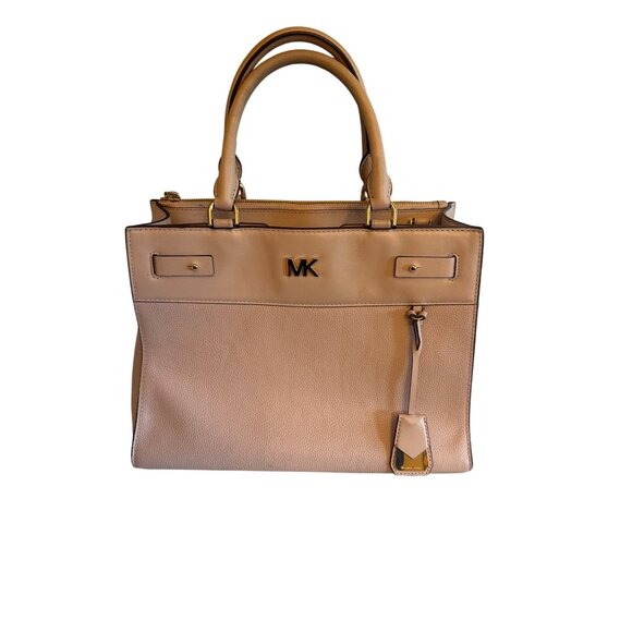 Michael Kors Large Pebbled Leather Reagan Bag Soft Pink With Gold-Tone Hardware - Picture 1 of 5
